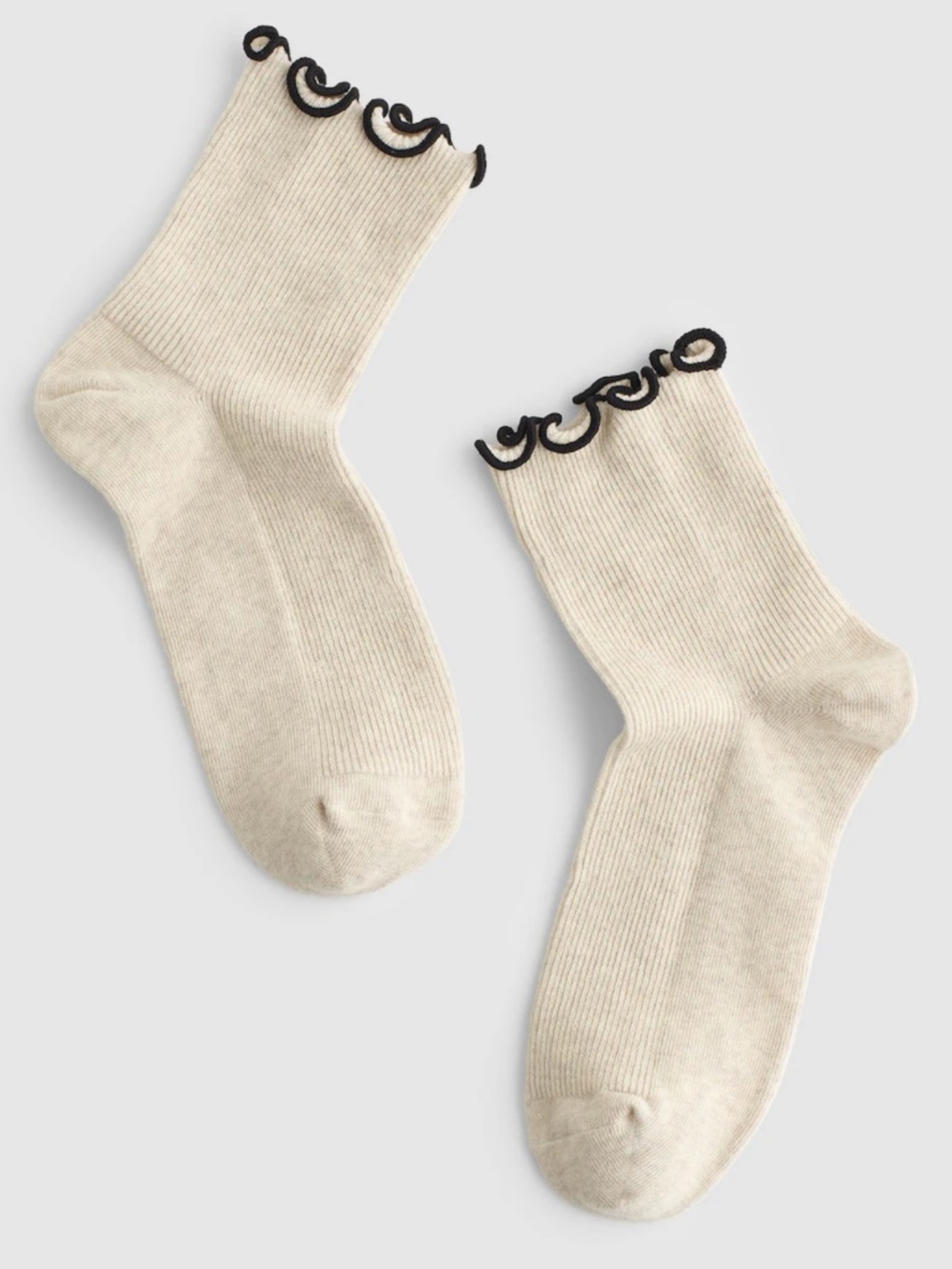 NWT Lettuce-Trim Ankle Socks in Marine Pearl Madewell